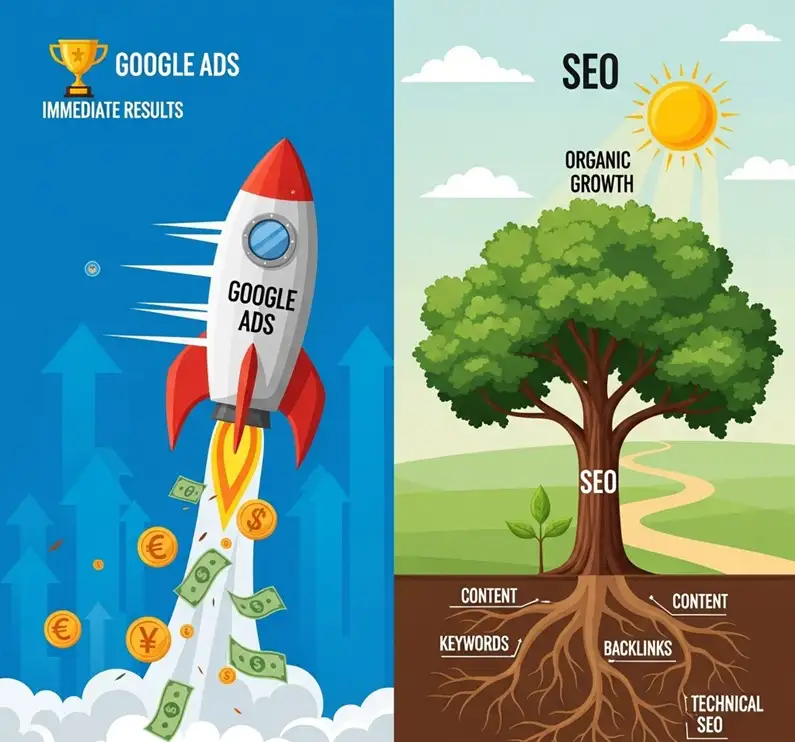 Thema: Unterschied zwischen Google Werbung (ADS) und Suchmaschinenoptimierung