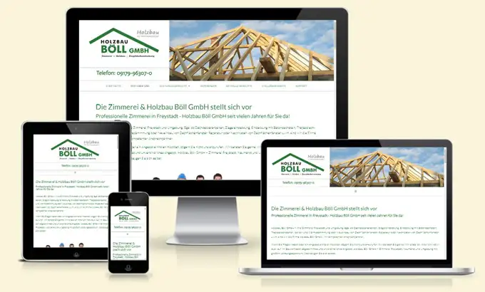 Homepage erstellen lassen Schwabach - Webdesign und SEO Referenz der Firma Holzbau Böll
