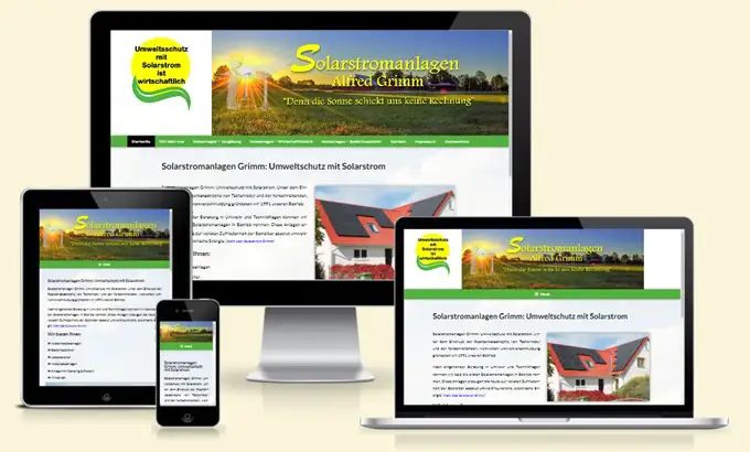 Webdesign und SEO Referenz der Firma Solarstromanlagen Grimm