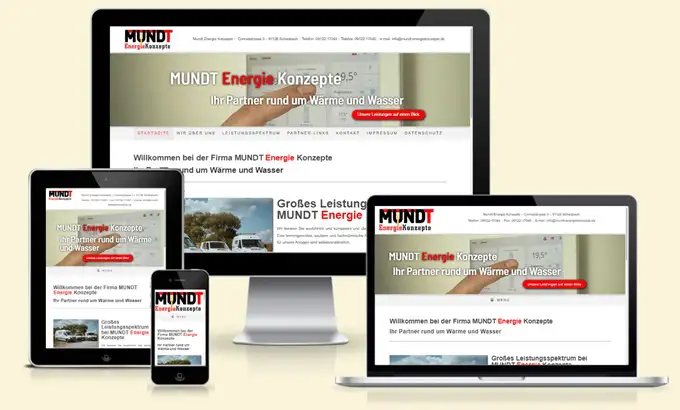 Homepage erstellen lassen Schwabach - Webdesign und SEO Referenz der Firma MUNDT Energie Konzepte