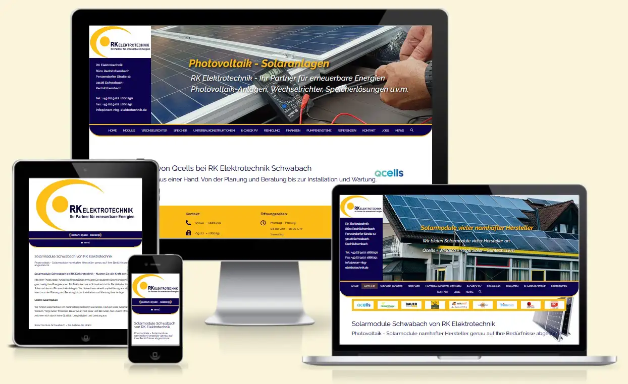 Homepage erstellen lassen Forchheim - Webdesign und SEO mit sehr guten Bewertungen - Rezension der Firma RK Elektrotechnik 